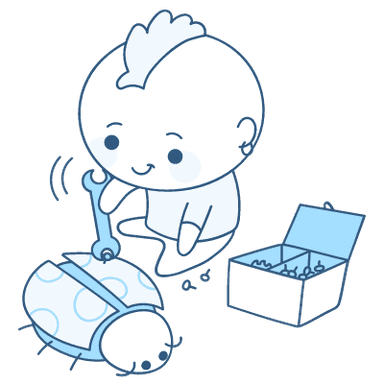 Baiat care repara bug-uri - ilustratie